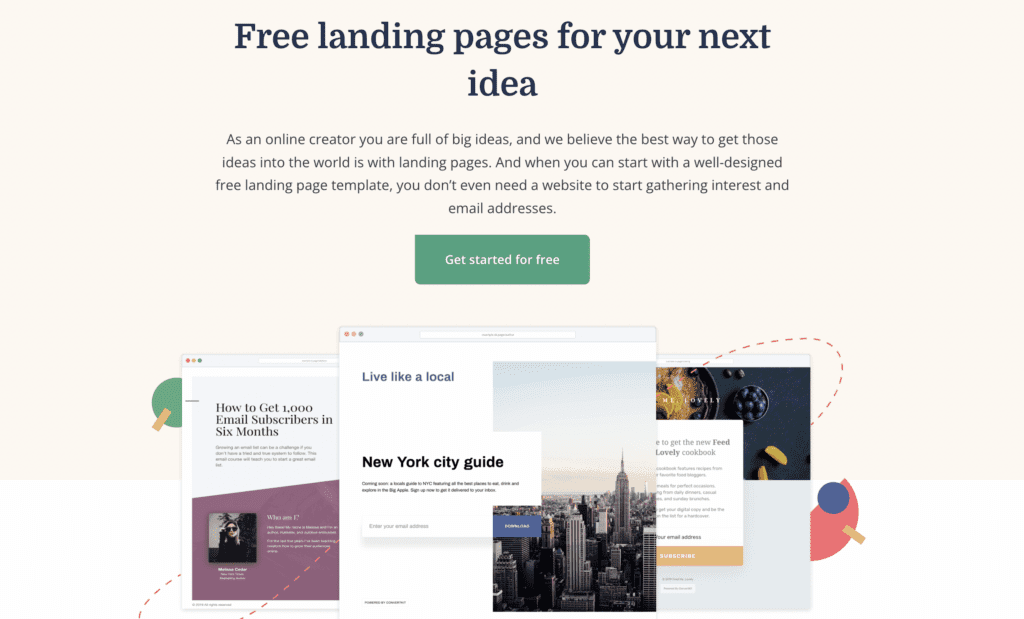 Landing pages