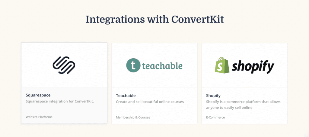 Integrations with ConvertKit