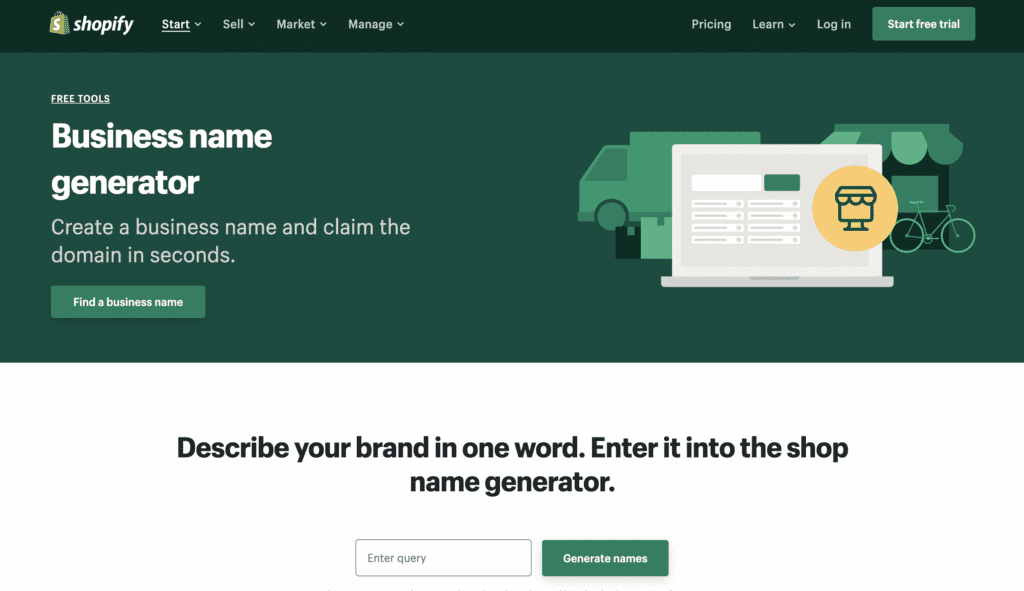 Use a name generator to name your online business.
