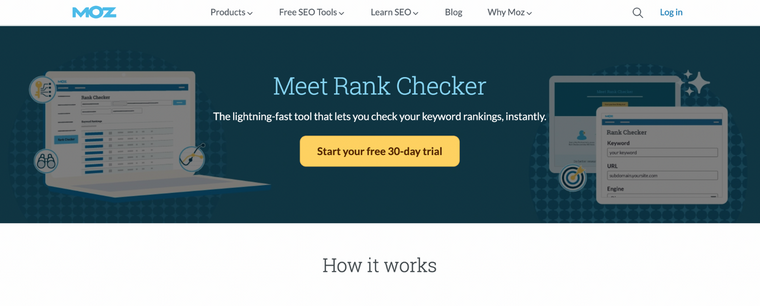 Moz rank checker lets you check your keyword rankings instantly. 