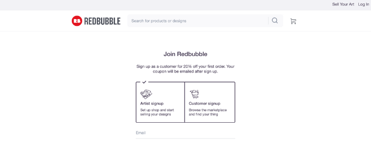 sign up for a redbubble account to sell art online and make money.