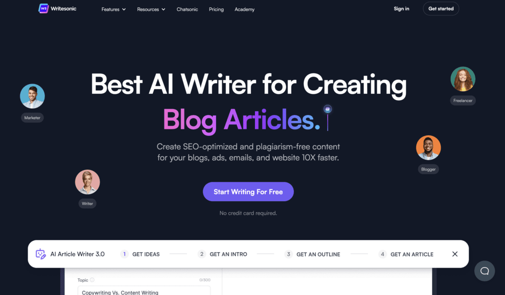 write sonic is a ai powered tool that helps you write seo optimized content. 