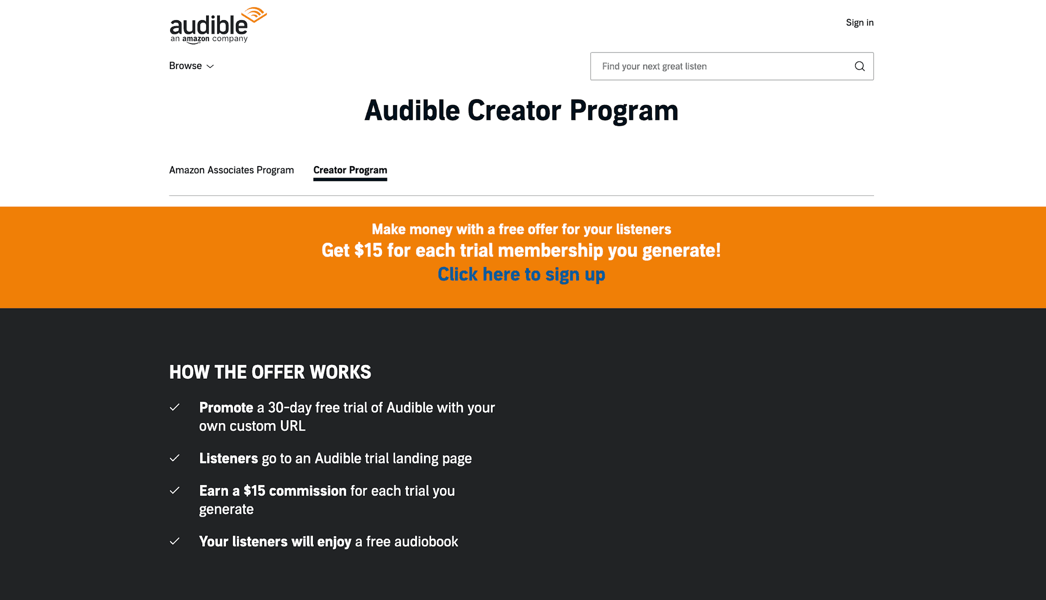 join audibles affiliate program