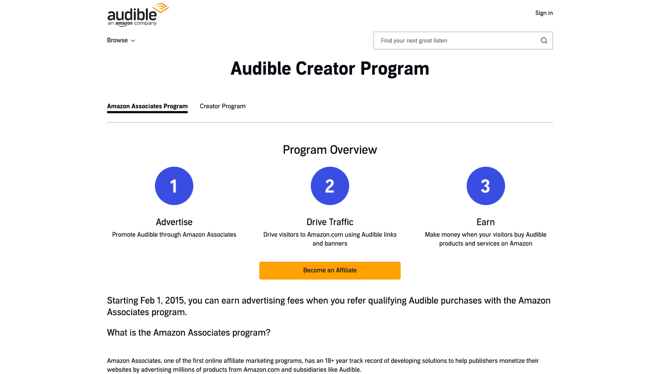 join the audible creator program
